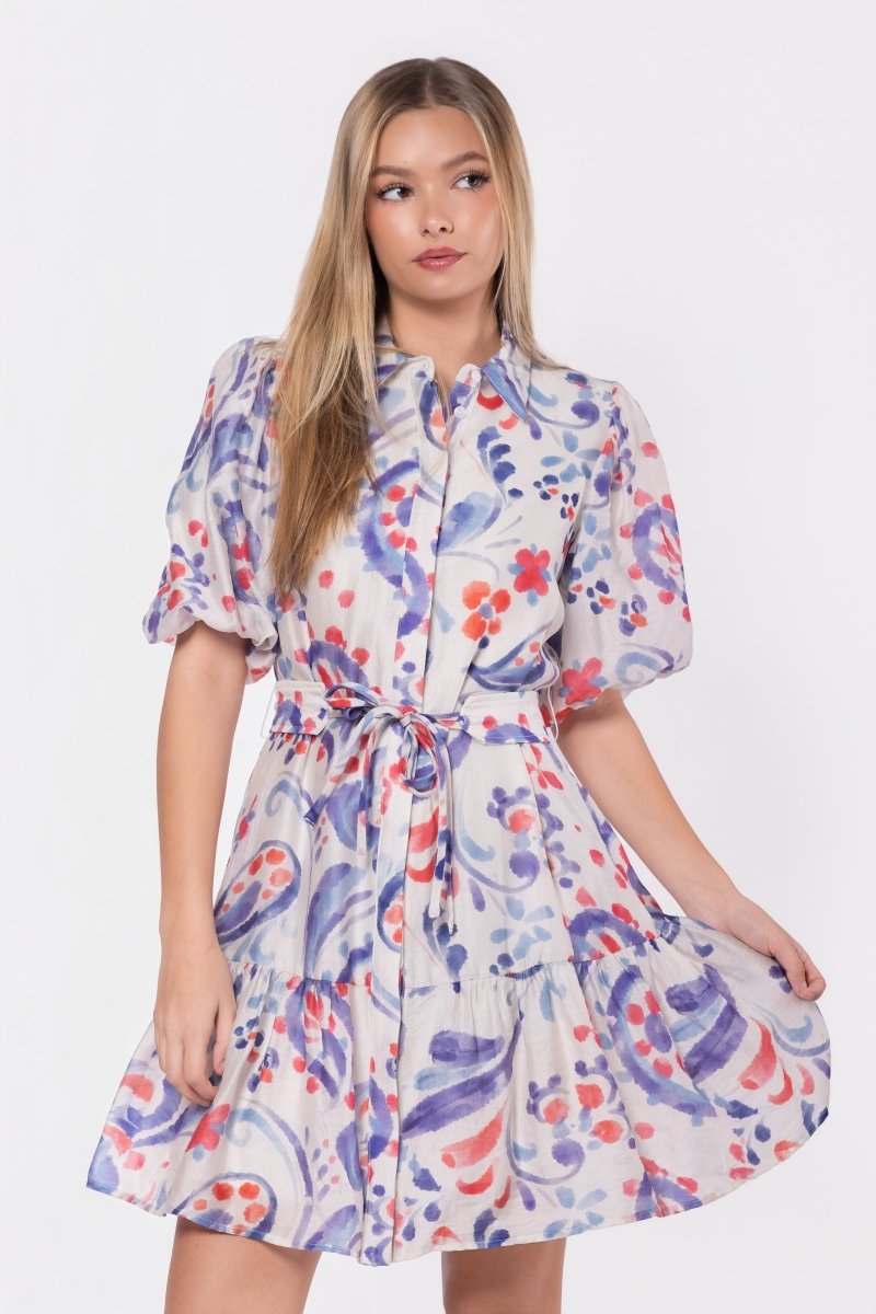 Allie Dress Short Sleeve 37" (Purple Red) - Dress - Yakira Bella