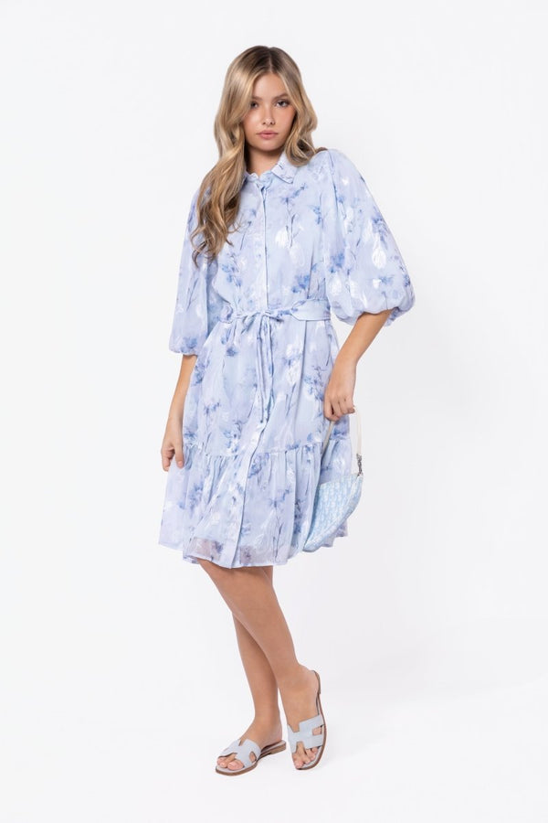 Allie Dress Short Sleeve 41" (Light Blue) - Dress - Yakira Bella