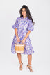 Allie Dress Short Sleeve 41" (Purple Flower)