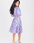 ALLIE DRESS SHORT SLEEVE 41" (PURPLE FLOWER) - Dress - Yakira Bella