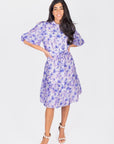 ALLIE DRESS SHORT SLEEVE 41" (PURPLE FLOWER) - Dress - Yakira Bella