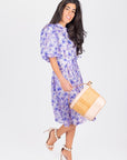 ALLIE DRESS SHORT SLEEVE 41" (PURPLE FLOWER) - Dress - Yakira Bella