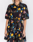 ALLIE DRESS Short Sleeve (BLACK/YELLOW) 36" - Dress - Yakira Bella