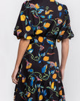 ALLIE DRESS Short Sleeve (BLACK/YELLOW) 41" - Dress - Yakira Bella