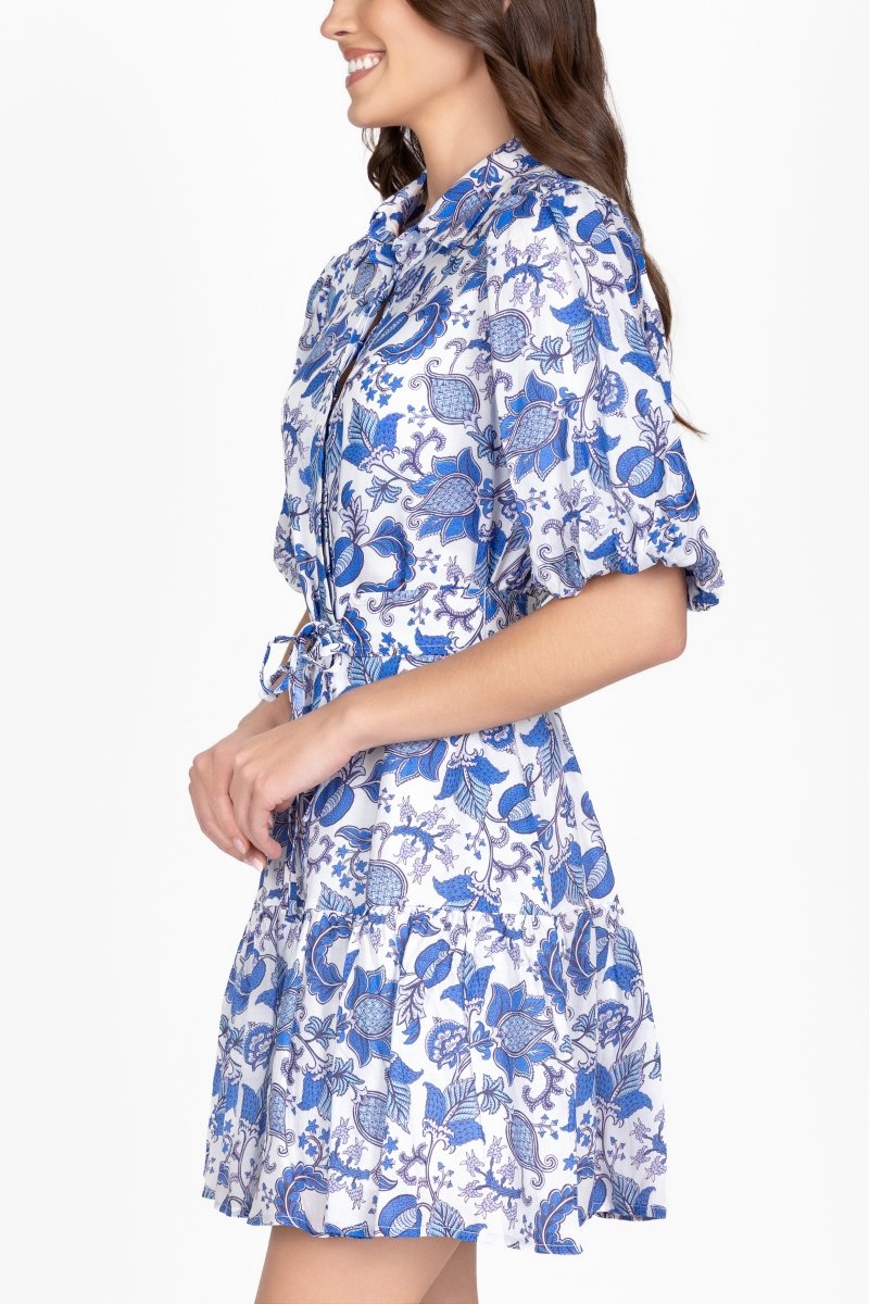 ALLIE DRESS Short Sleeve (LIGHT BLUE PATTERN) 36" - Dress - Yakira Bella