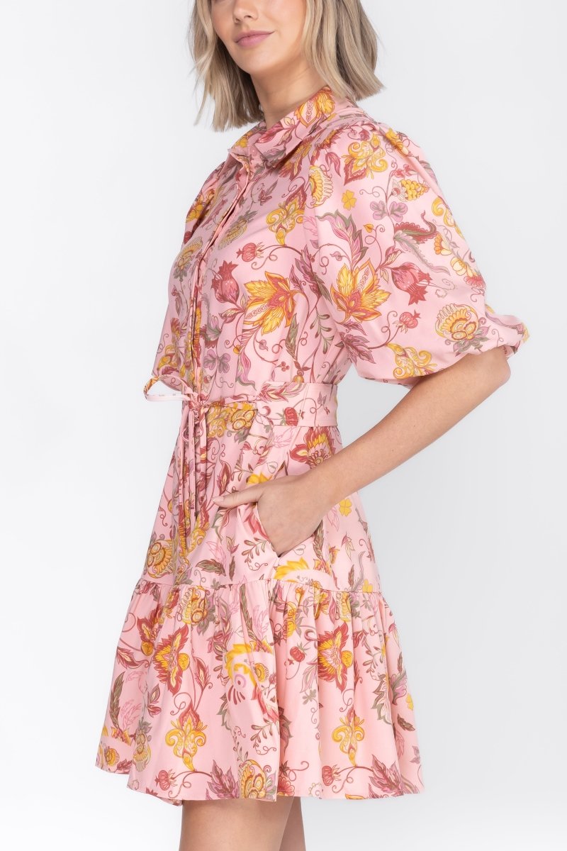 ALLIE DRESS Short Sleeve (PINK) 36" - Dress - Yakira Bella