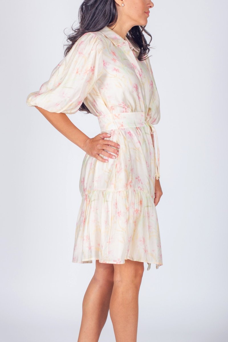 ALLIE DRESS Short Sleeve (PINK PATTERN) 37" - Dress - Yakira Bella