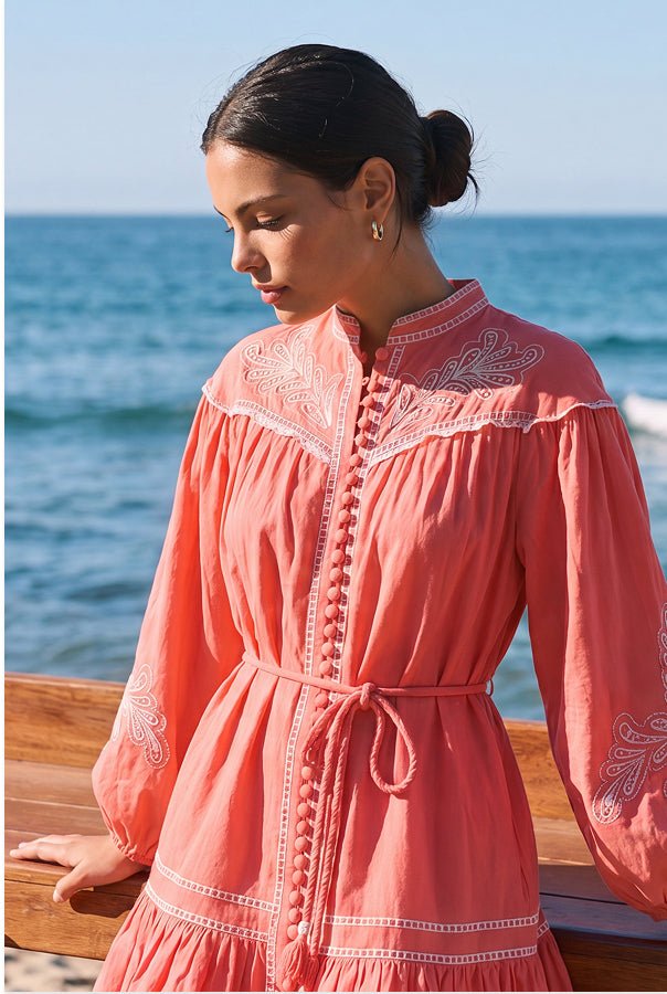 Allison Dress (Pink White) - Dress - Yakira Bella