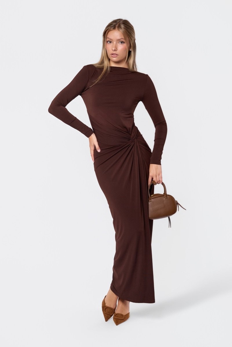 Amari Dress (Dark Brown) - Dress - Yakira Bella