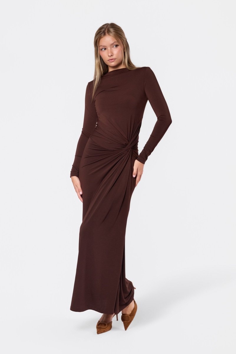 Amari Dress (Dark Brown) - Dress - Yakira Bella