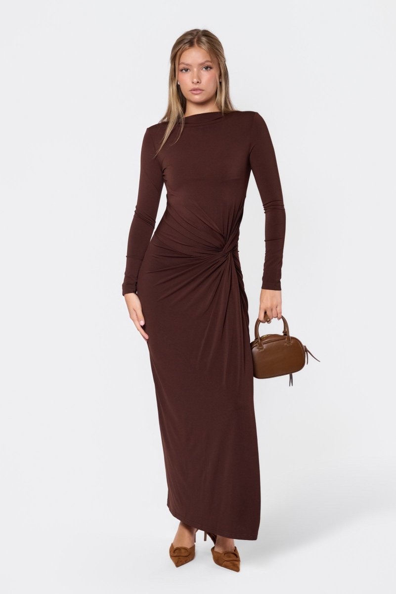 Amari Dress (Dark Brown) - Dress - Yakira Bella