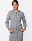Amory Full-Zip Hoodie (Grey) - Top - Yakira Bella