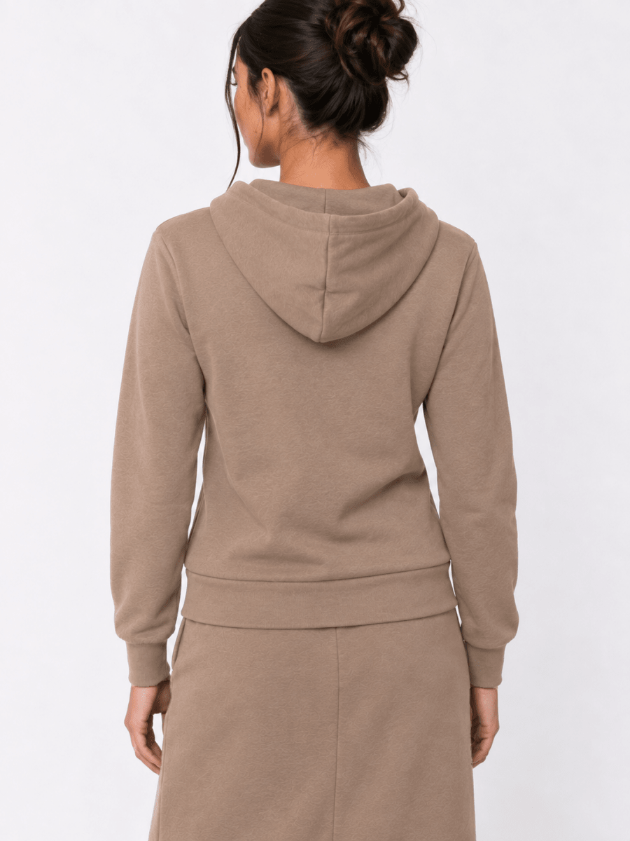 Amory Full-Zip Hoodie (Mocha) - Top - Yakira Bella
