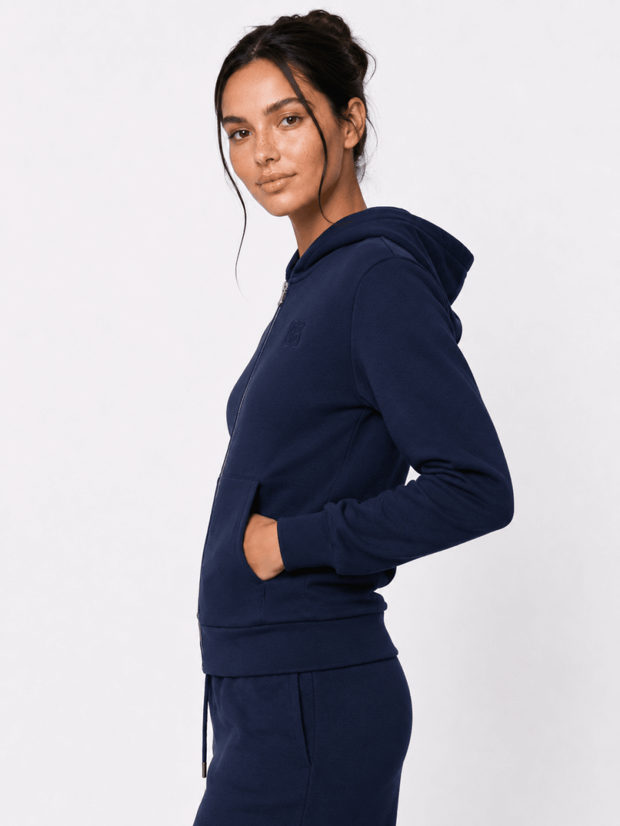 Amory Full-Zip Hoodie (Navy) - Top - Yakira Bella