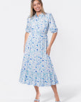 Amy Dress (White Blue) - Dress - Yakira Bella