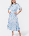 Amy Dress (White Blue) - Dress - Yakira Bella