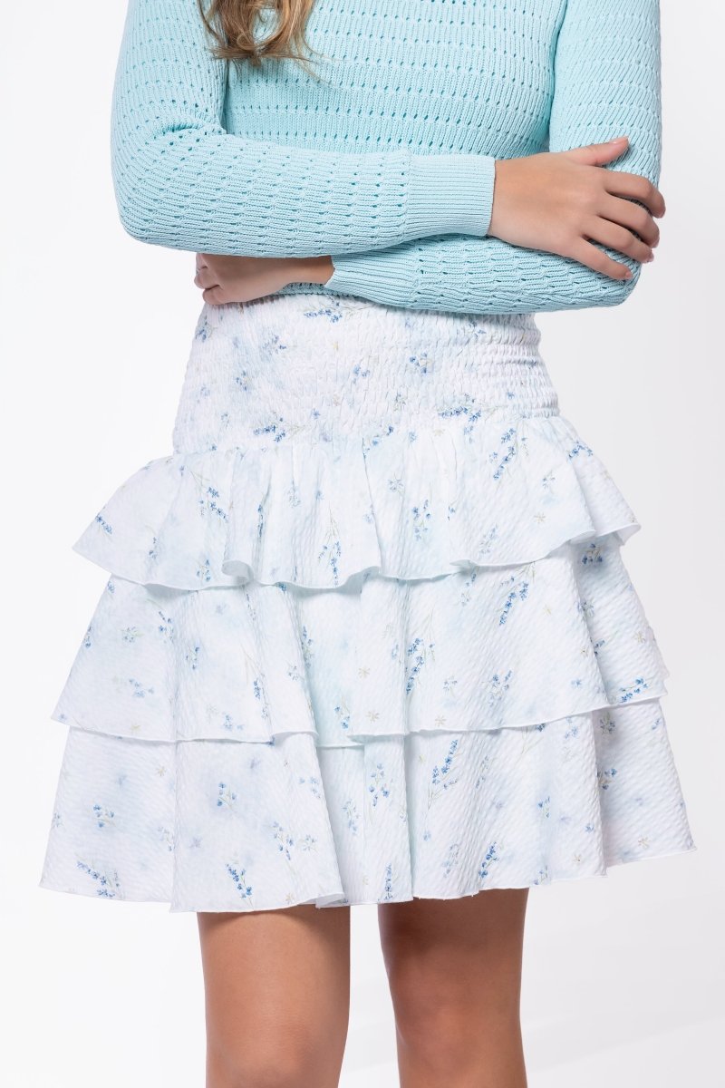 Ana Skirt (Blue Flower) - Skirt - Yakira Bella