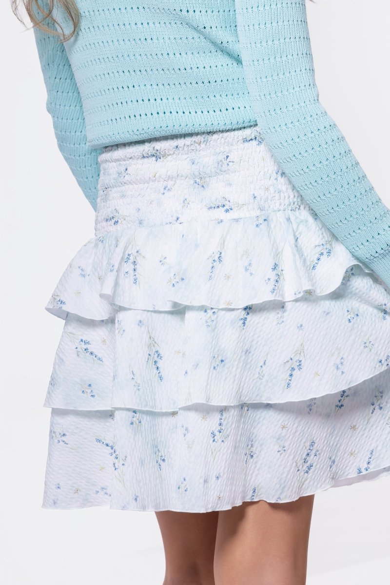 Ana Skirt (Blue Flower) - Skirt - Yakira Bella