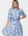 Analia Dress 36" (Blue Pattern) - Dress - Yakira Bella