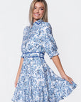 Analia Dress 36" (Blue Pattern) - Dress - Yakira Bella
