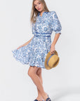 Analia Dress 36" (Blue Pattern) - Dress - Yakira Bella