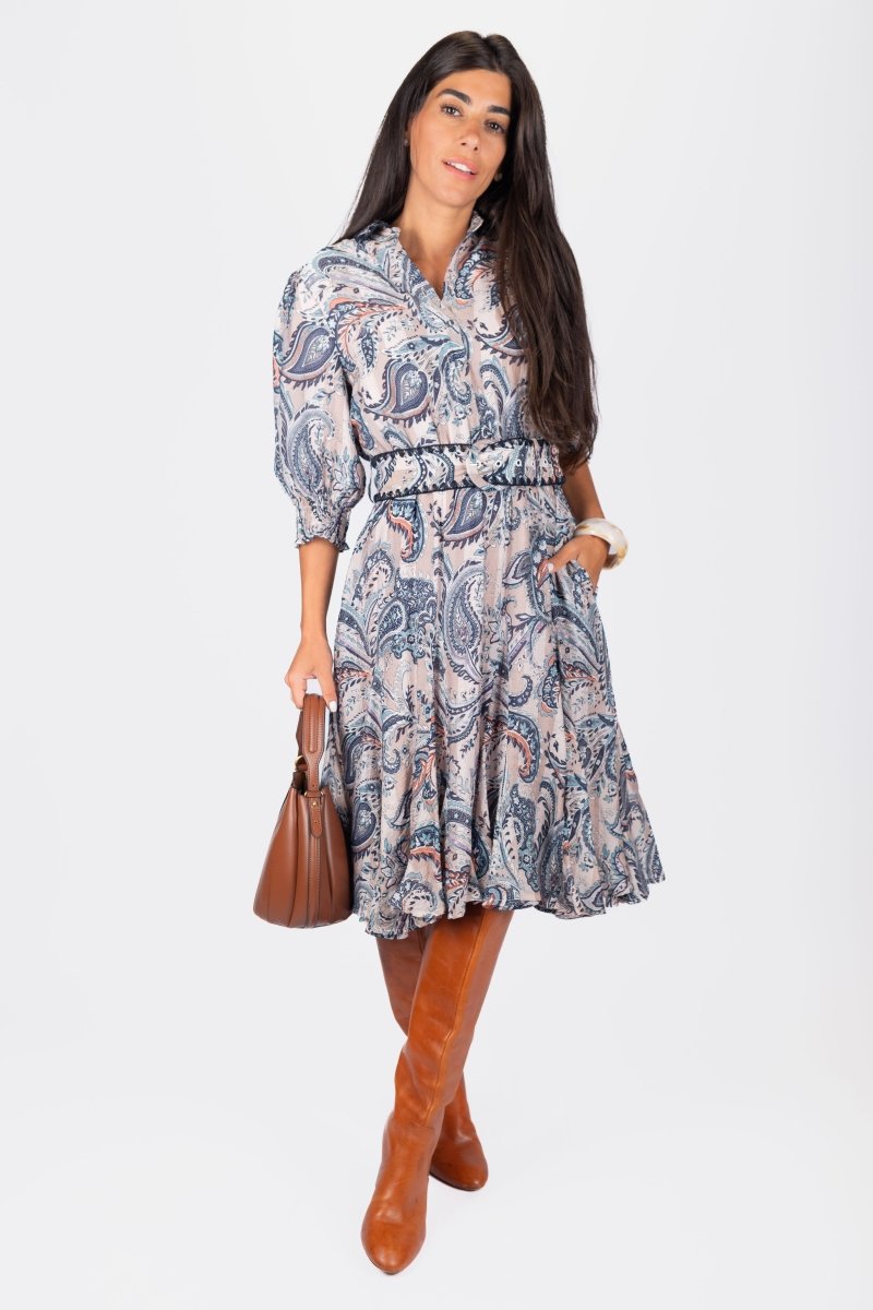 Analia Dress 41" (Beige) - Dress - Yakira Bella