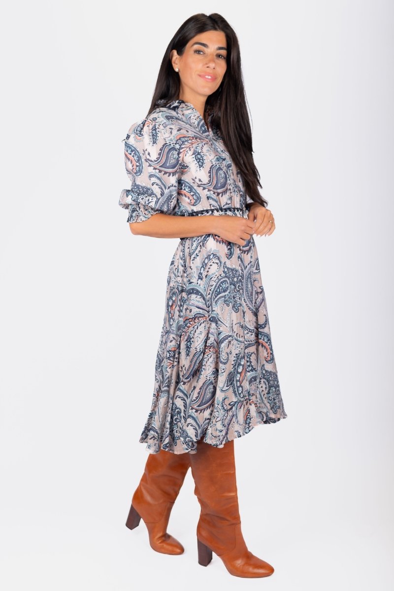 Analia Dress 41&quot; (Beige) - Dress - Yakira Bella