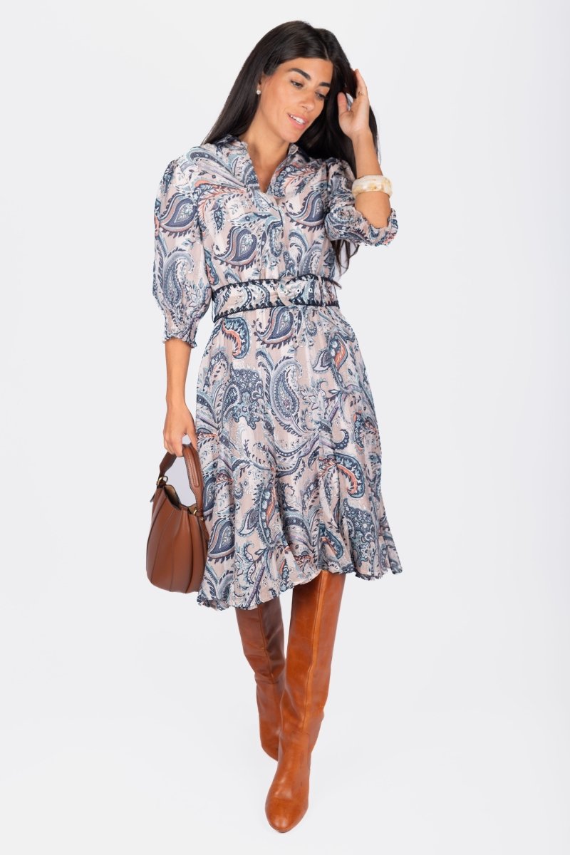 Analia Dress 41" (Beige) - Dress - Yakira Bella