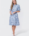 Analia Dress 42" (Blue Pattern) - Dress - Yakira Bella