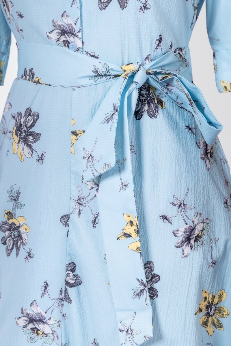 Anika Dress (Blue Flower) - Dress - Yakira Bella