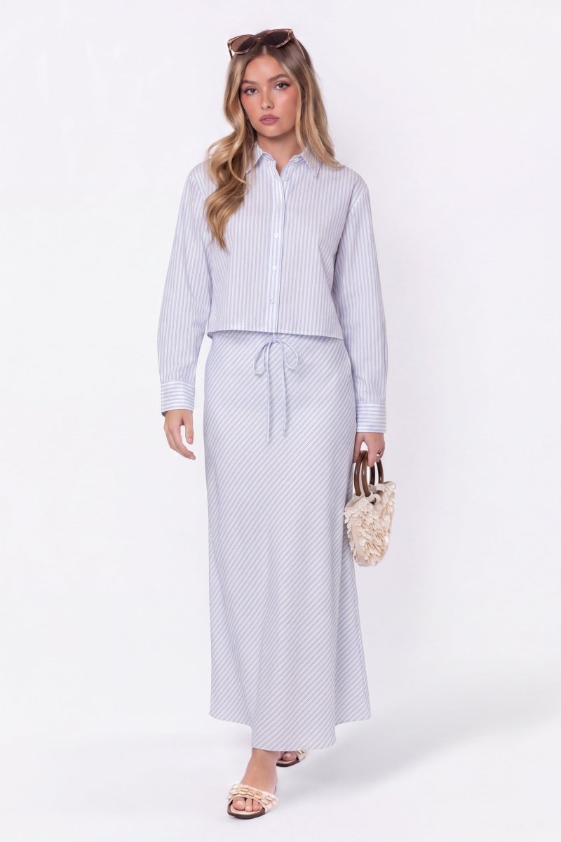 Anita Skirt (Blue Stripe) - Skirt - Yakira Bella