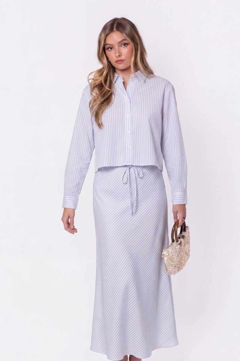 Anita Skirt (Blue Stripe) - Skirt - Yakira Bella