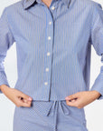 Anita Top (Blue/Beige) - Top - Yakira Bella