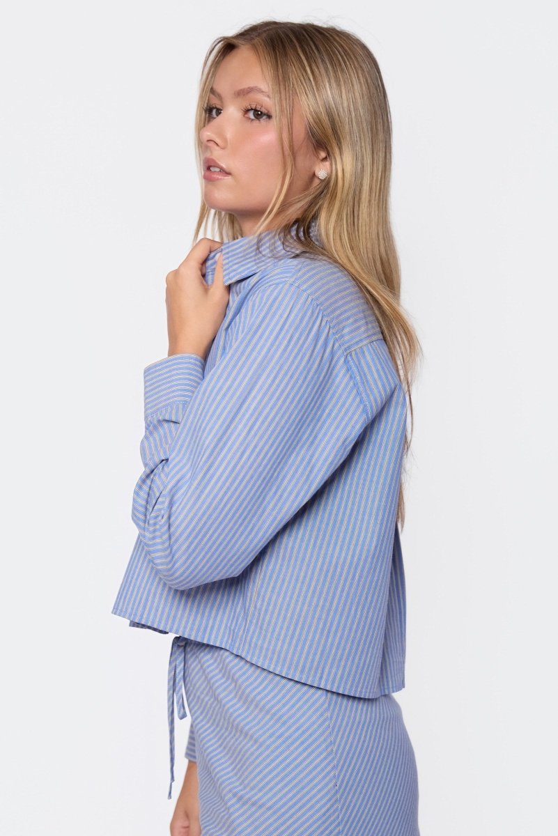 Anita Top (Blue/Beige) - Top - Yakira Bella
