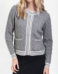 ANN CARDIGAN (GRAY/IVORY) - Top - Yakira Bella