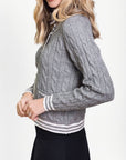 ANN CARDIGAN (GRAY/IVORY) - Top - Yakira Bella