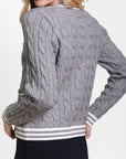 ANN CARDIGAN (GRAY/IVORY) - Top - Yakira Bella