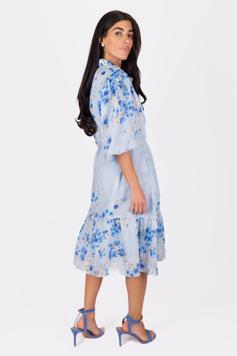 ANNETTE DRESS 41&quot; (BLUE PATTERN) - Dress - Yakira Bella