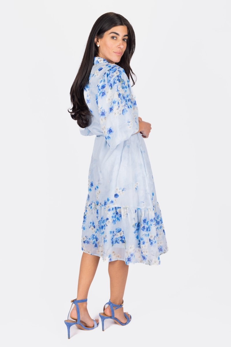 ANNETTE DRESS 41&quot; (BLUE PATTERN) - Dress - Yakira Bella