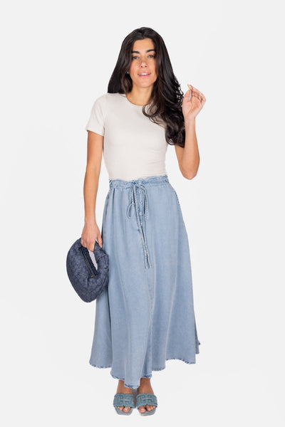 專用 IIROT Classic Chambray Skirt VONIQUE / IIROT/Classic Chambray Skirt_Black