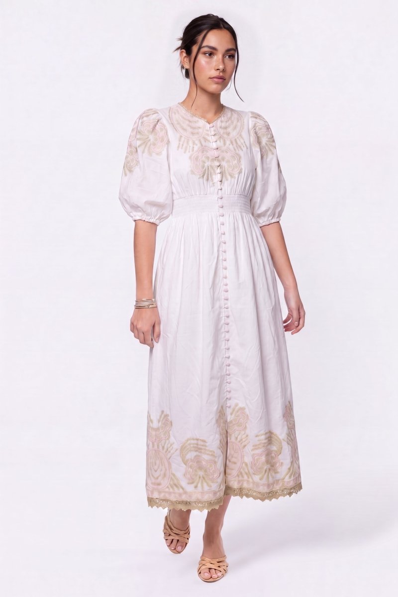 Ashley Dress (Ivory Pink) - Dress - Yakira Bella