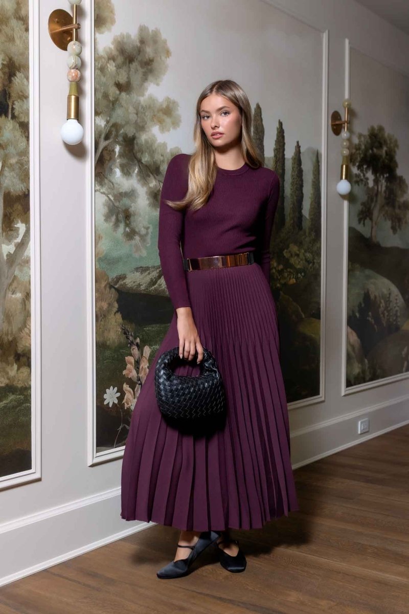 Astra Skirt (Burgundy) - Skirt - Yakira Bella