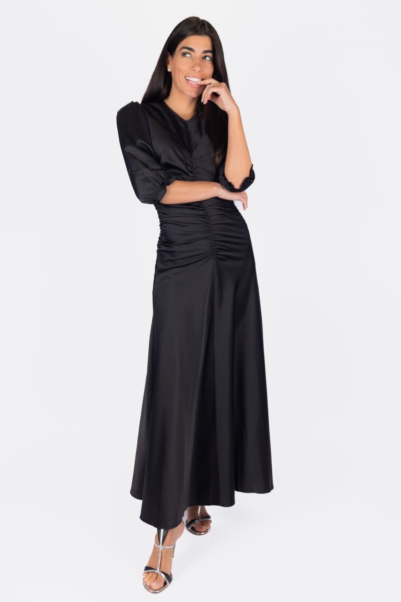 AUDREY DRESS (BLACK SOLID) - Dress - Yakira Bella