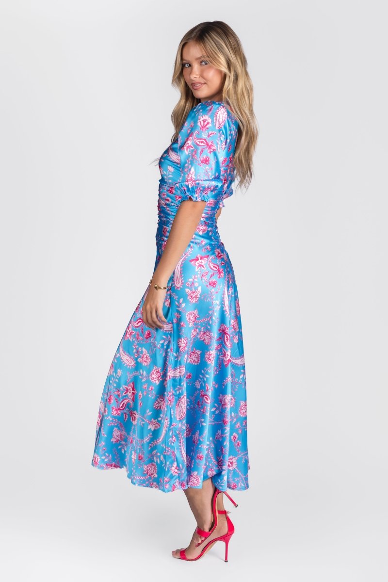 AUDREY DRESS (BLUE/PATTERN) - Dress - Yakira Bella