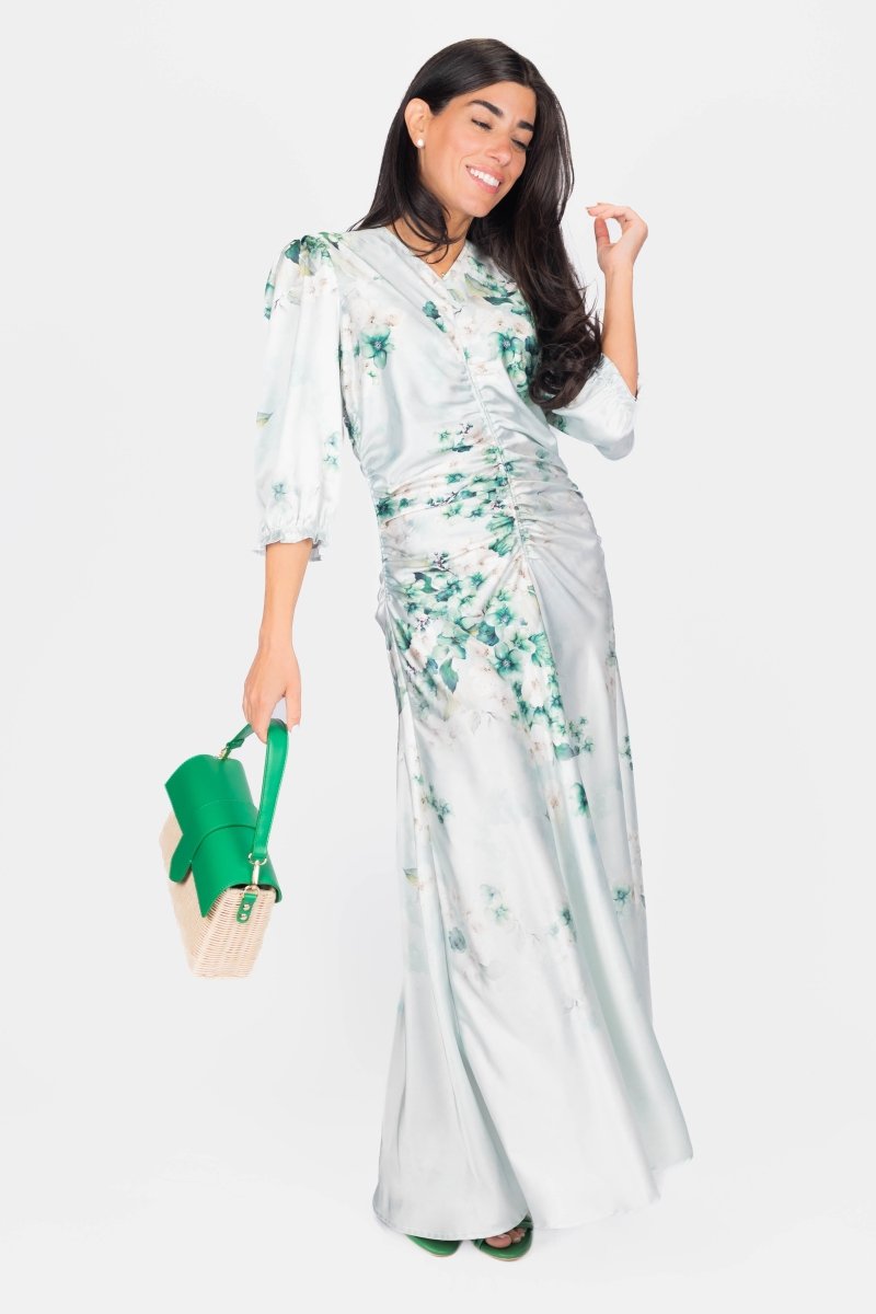 AUDREY DRESS (GREEN PATTERN) - Dress - Yakira Bella