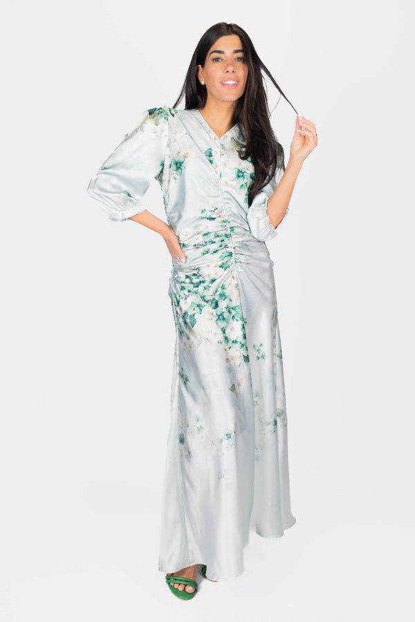 AUDREY DRESS (GREEN PATTERN) - Dress - Yakira Bella