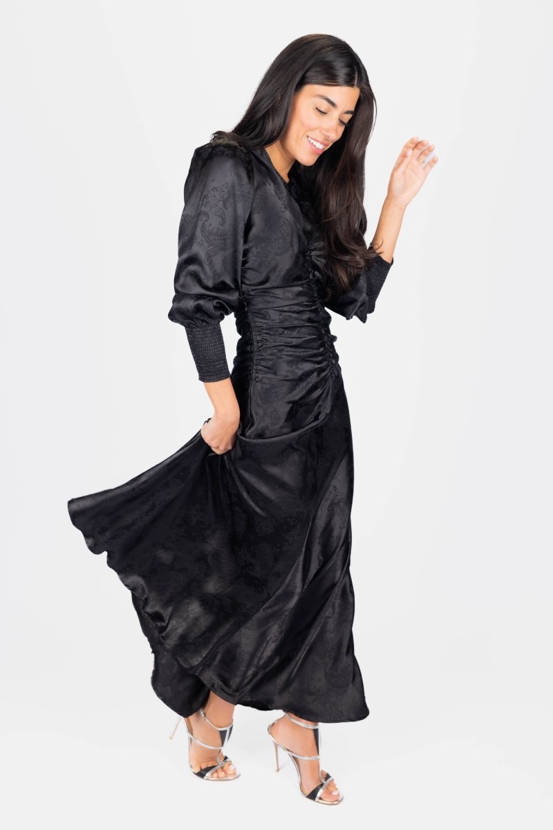 AUDREY DRESS LONG SLEEVE (BLACK) - Dress - Yakira Bella