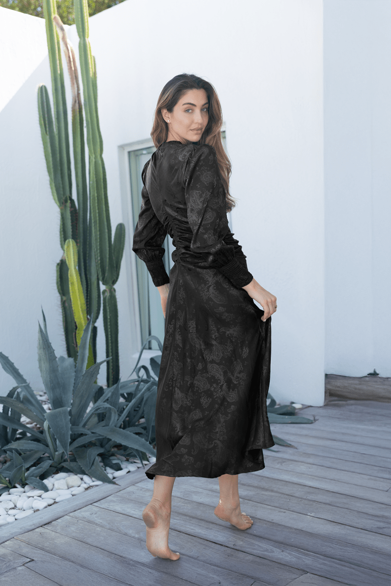 AUDREY DRESS LONG SLEEVE (BLACK) - Dress - Yakira Bella