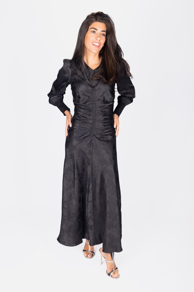 AUDREY DRESS LONG SLEEVE (BLACK) - Dress - Yakira Bella