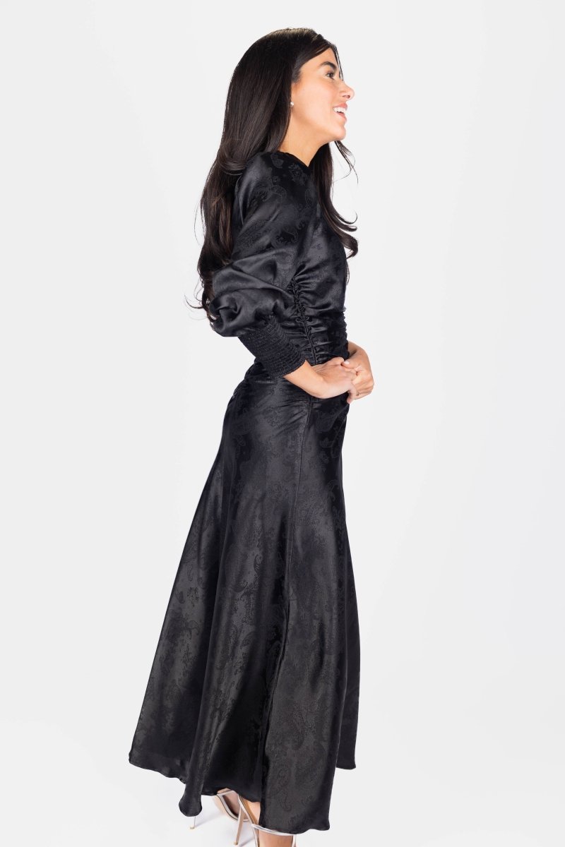 AUDREY DRESS LONG SLEEVE (BLACK) - Dress - Yakira Bella